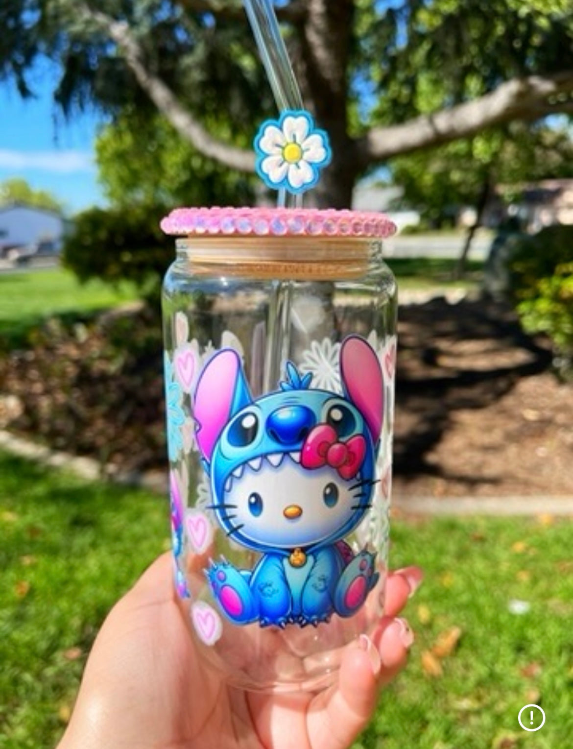 Kitty In Blue Alien Costume libbey cup
