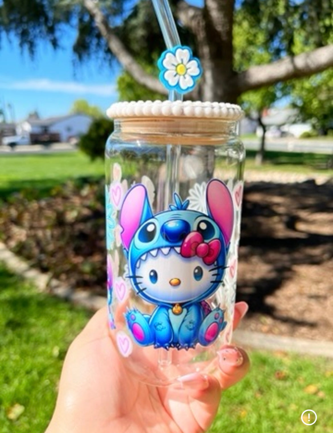 Kitty In Blue Alien Costume libbey cup
