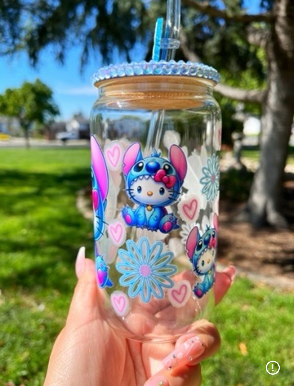 Kitty In Blue Alien Costume libbey cup