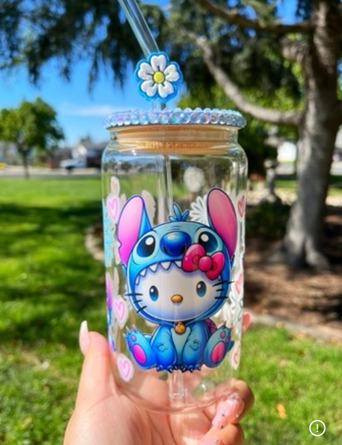 Kitty In Blue Alien Costume libbey cup
