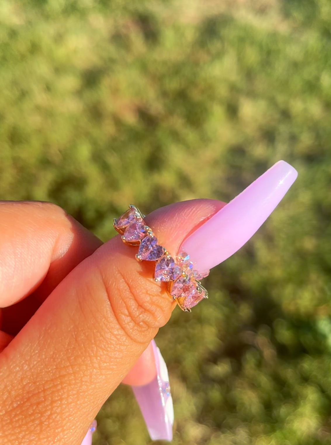 Pink Gold- Ziconia Heart Band