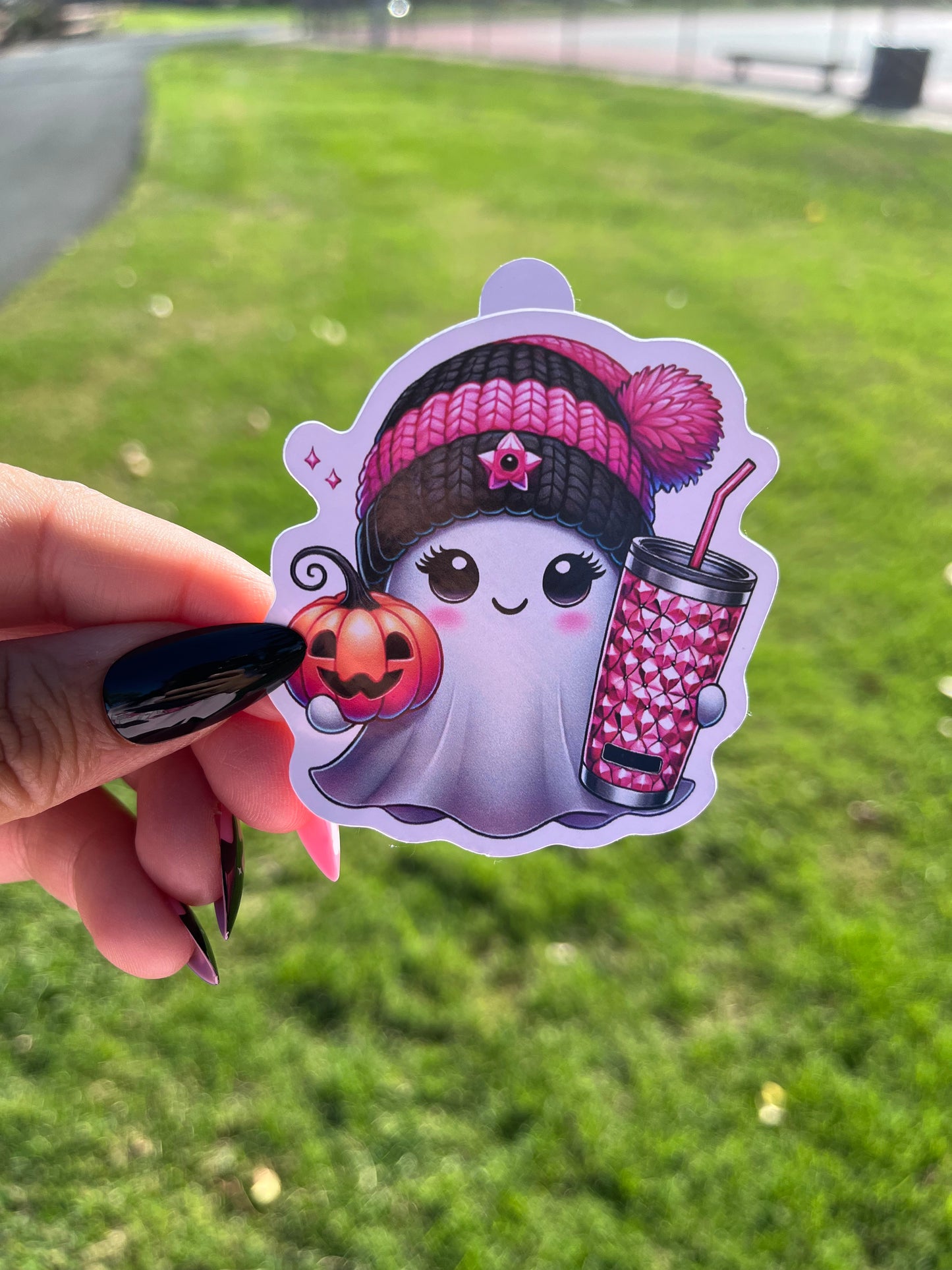 Ghosty Pink Girl Sticker