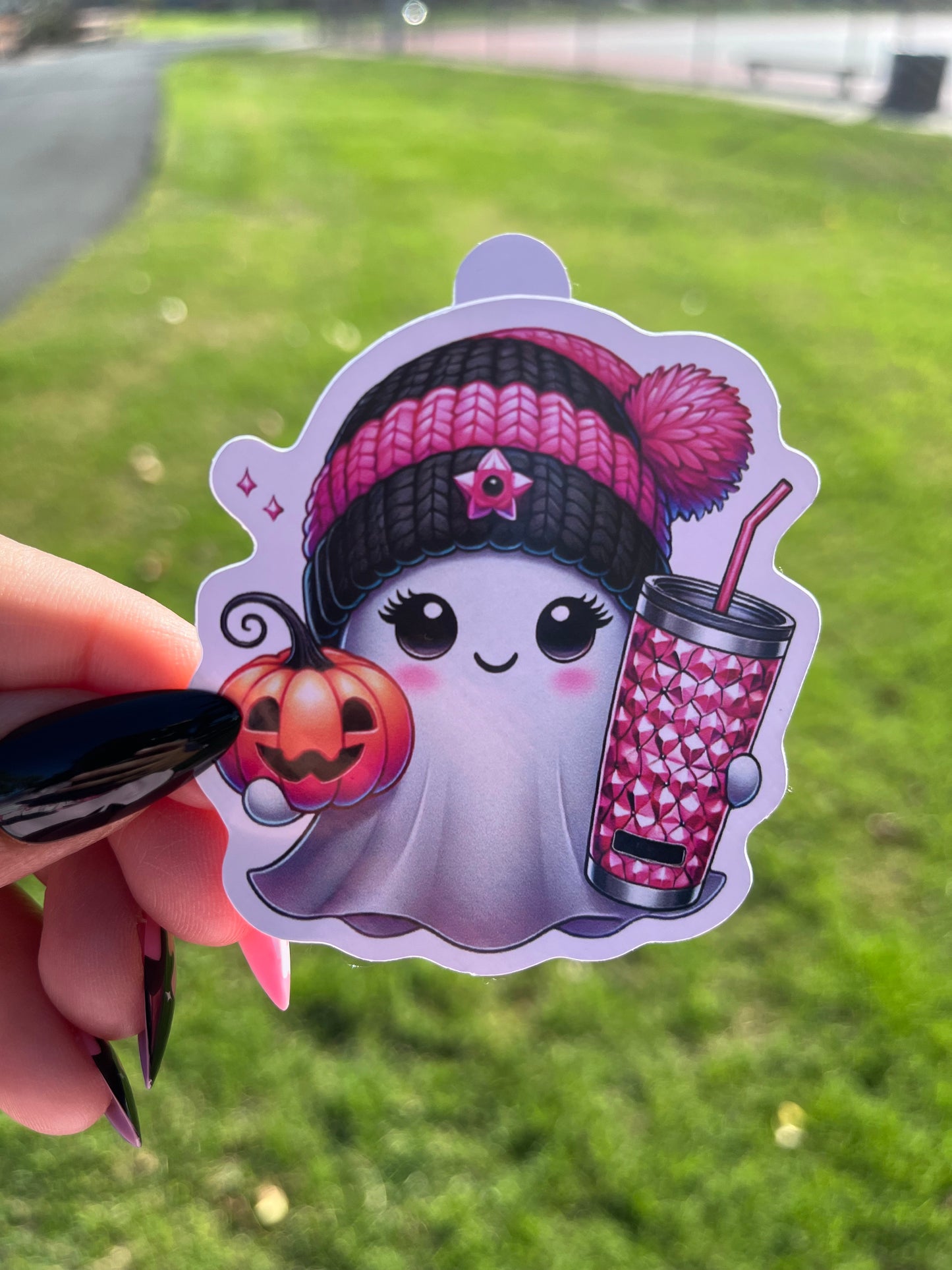 Ghosty Pink Girl Sticker