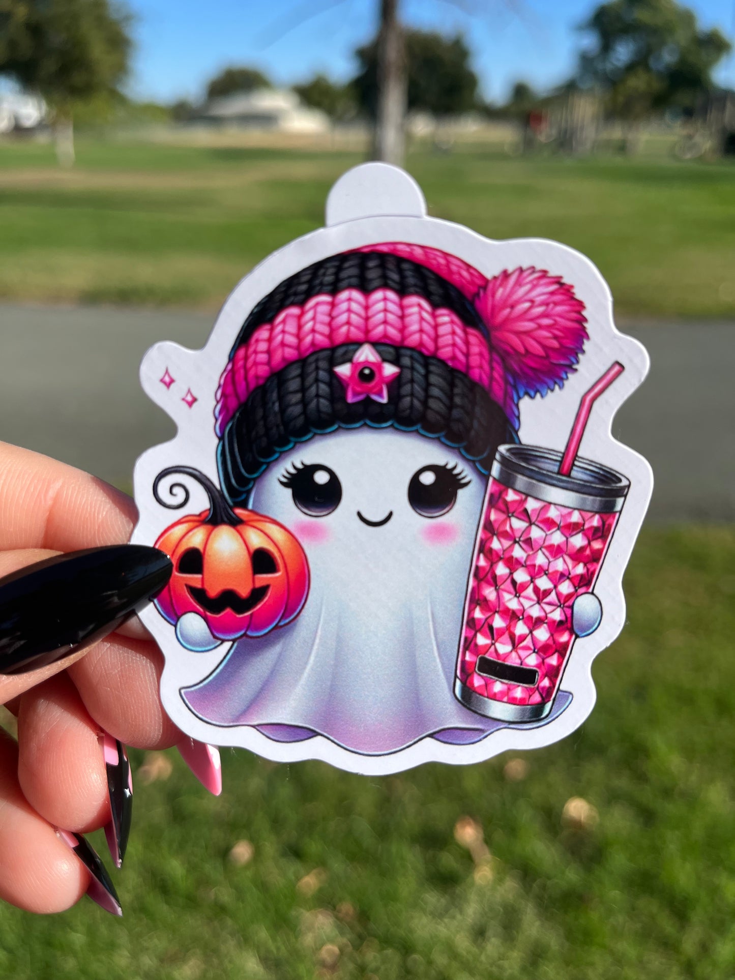 Ghosty Pink Girl Sticker