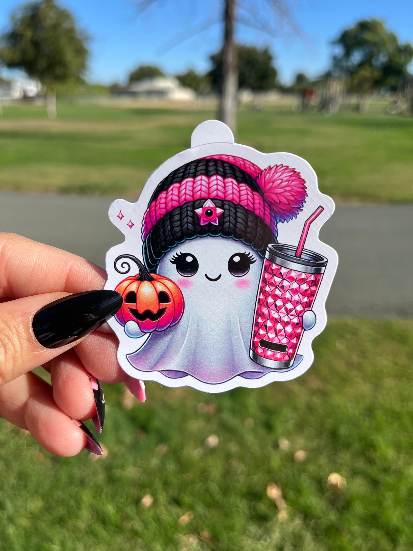 Ghosty Pink Girl Sticker