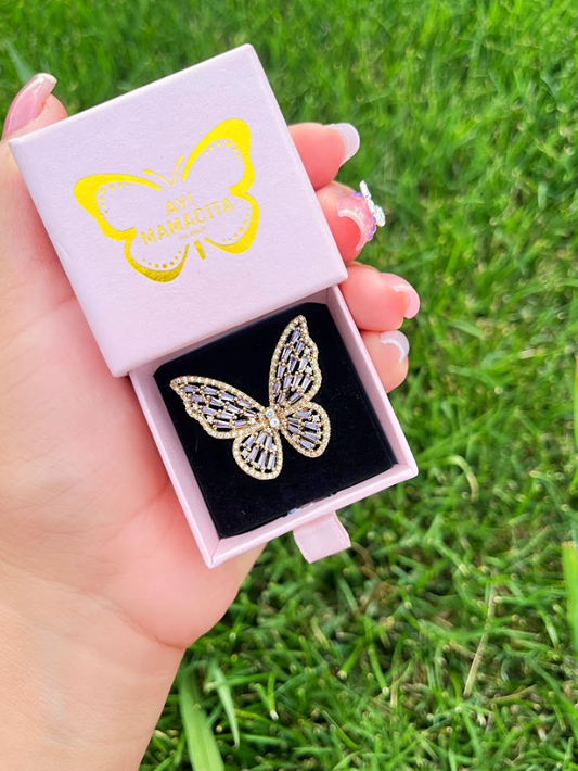 18k Gold Platted Luxury Purple Butterfly Ring