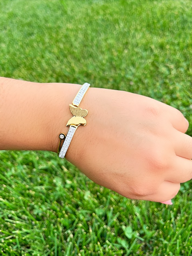 Stainless Steel Gold Butterfly Bracelet