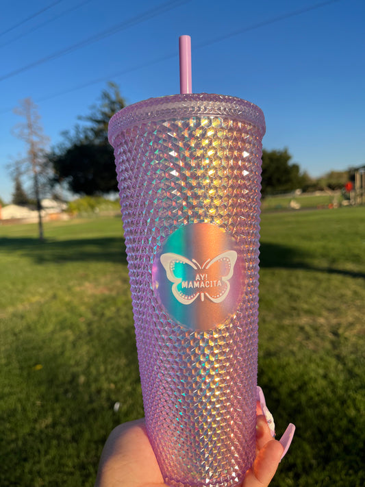 Lilac Holographic Studded Tumbler