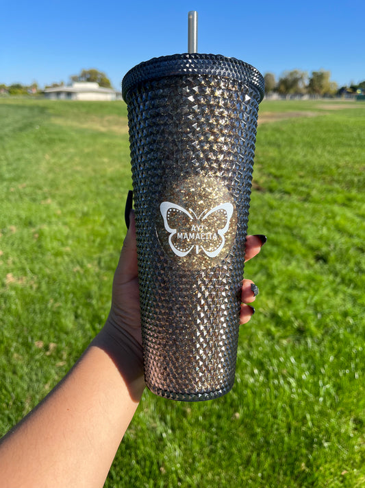 Black Gold Studded Tumbler