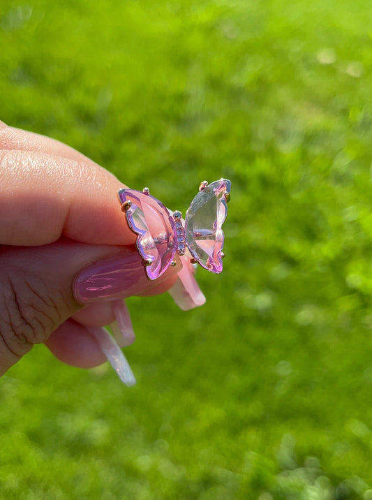 Lilac Translucent Butterfly Ring