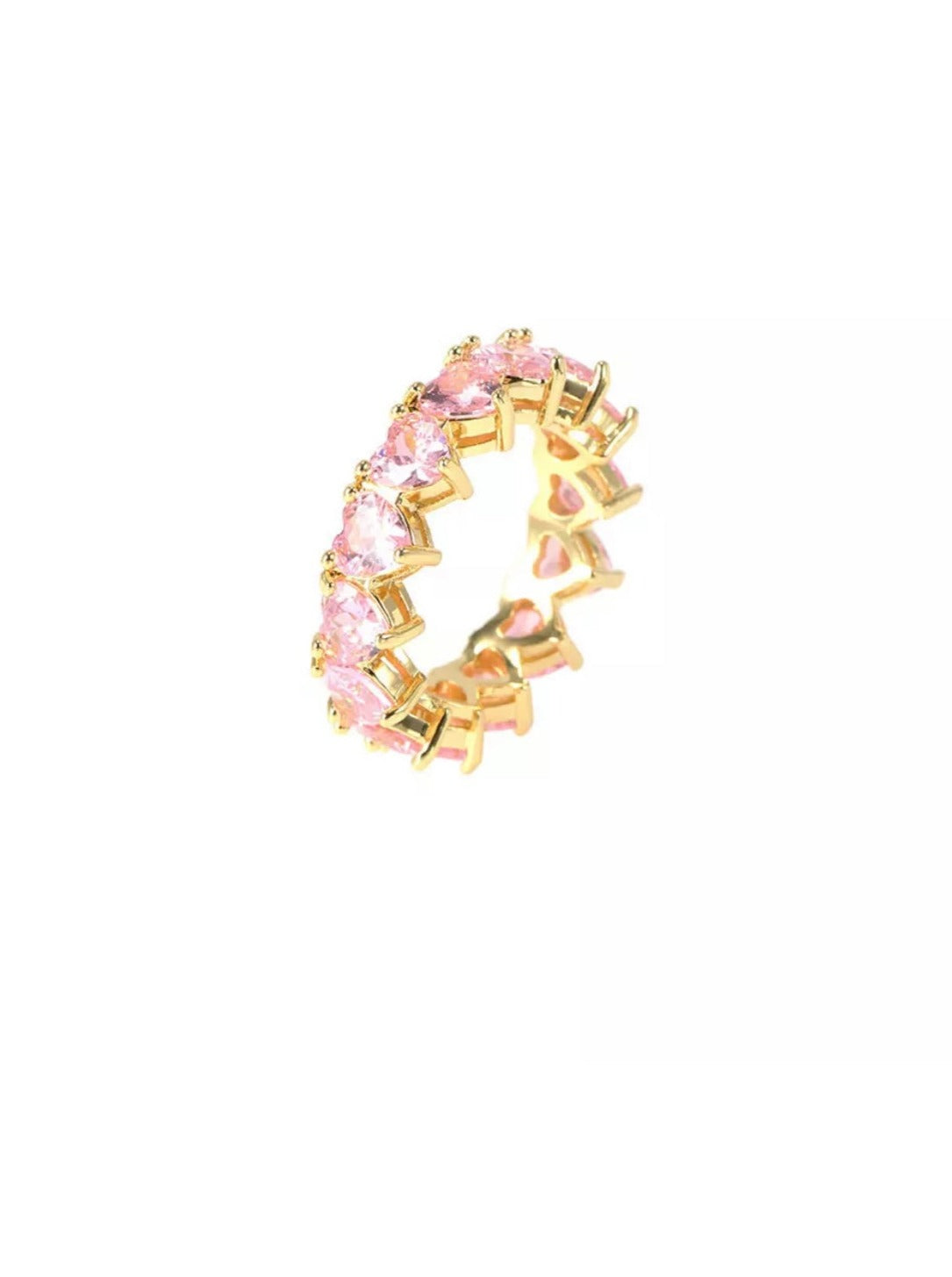 Pink Gold- Ziconia Heart Band