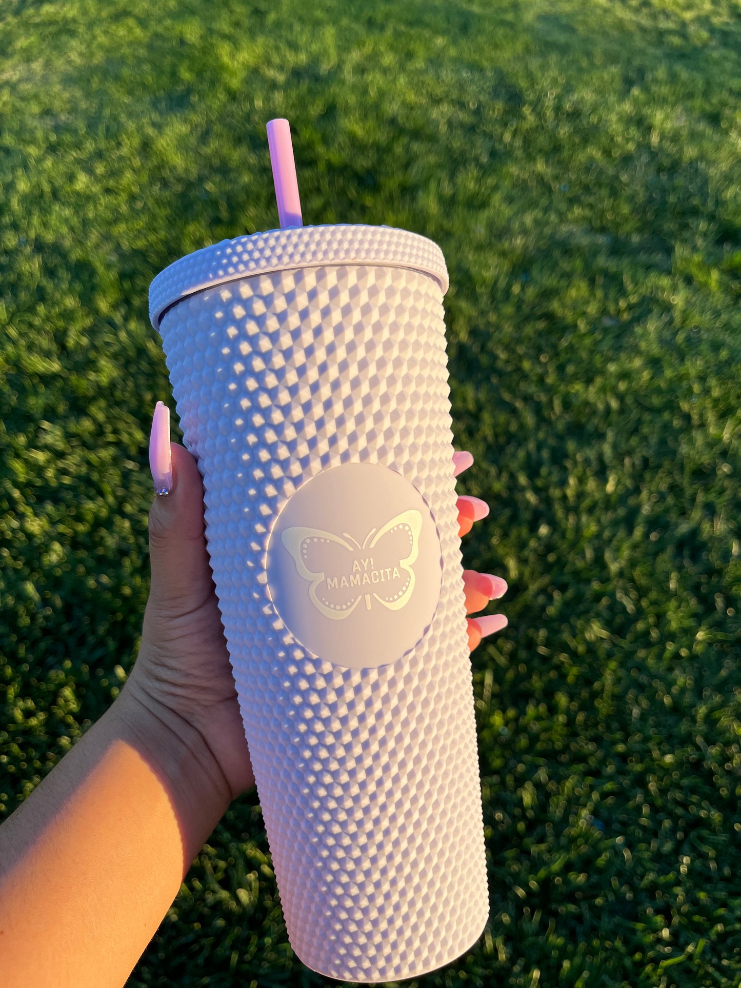 Matte Lilac Studded Tumbler