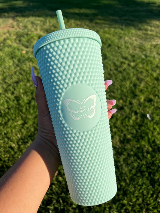 Matte Mint Green Studded Tumbler