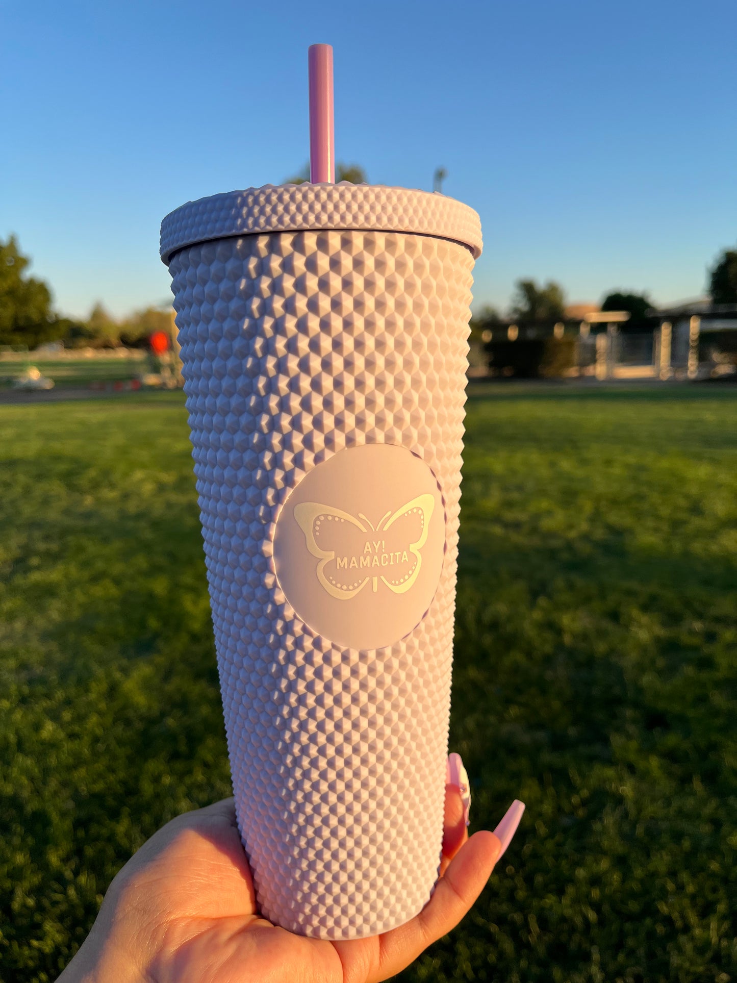 Matte Lilac Studded Tumbler