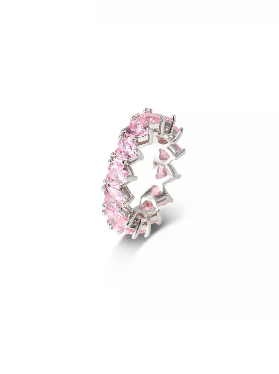 Pink Sliver- Zirconia Heart Band