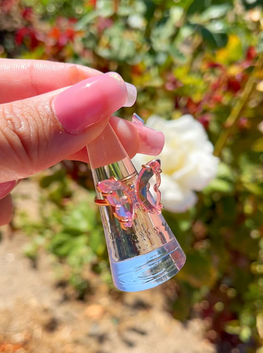 Pink Translucent Butterfly Ring