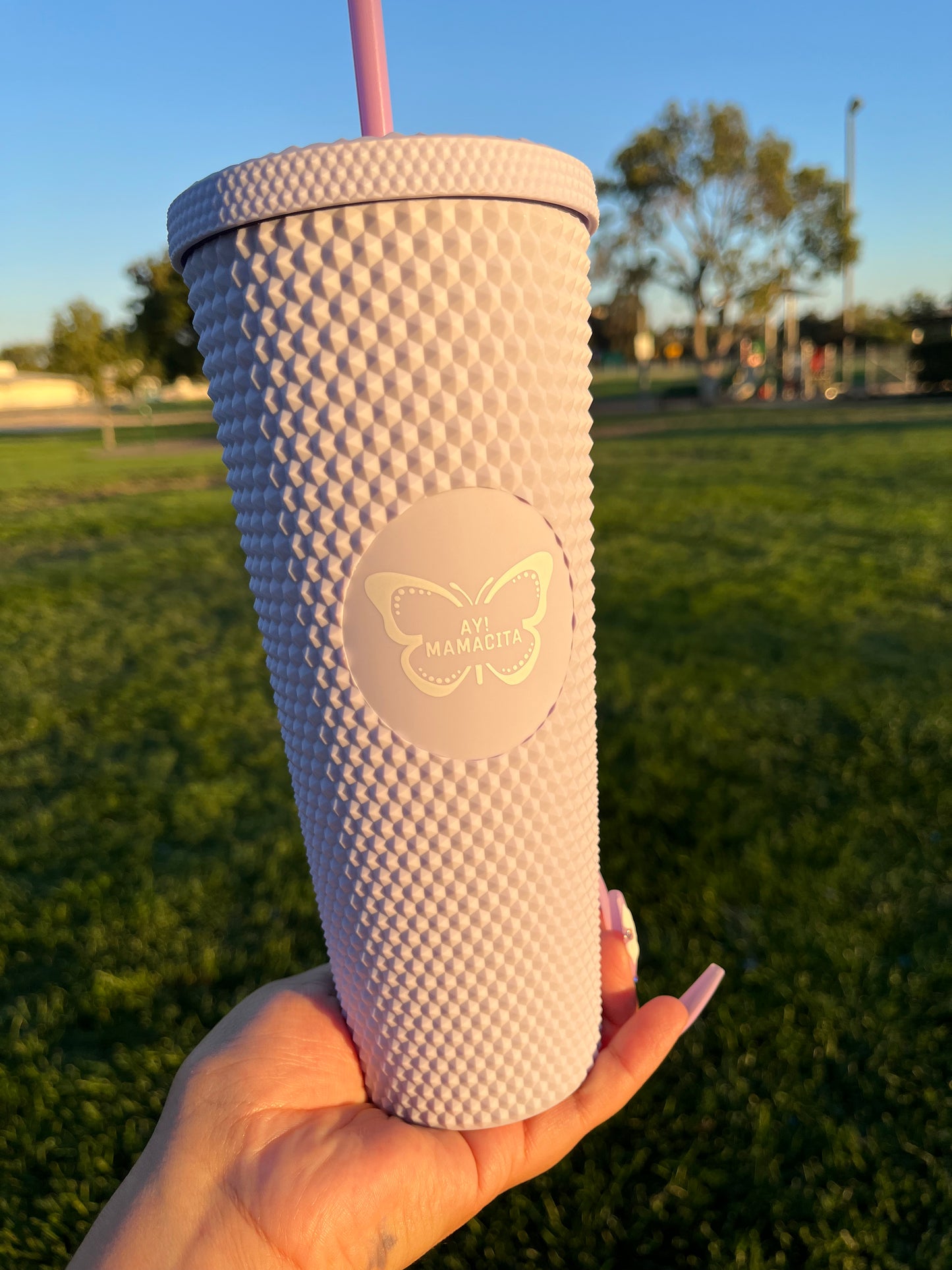 Matte Lilac Studded Tumbler