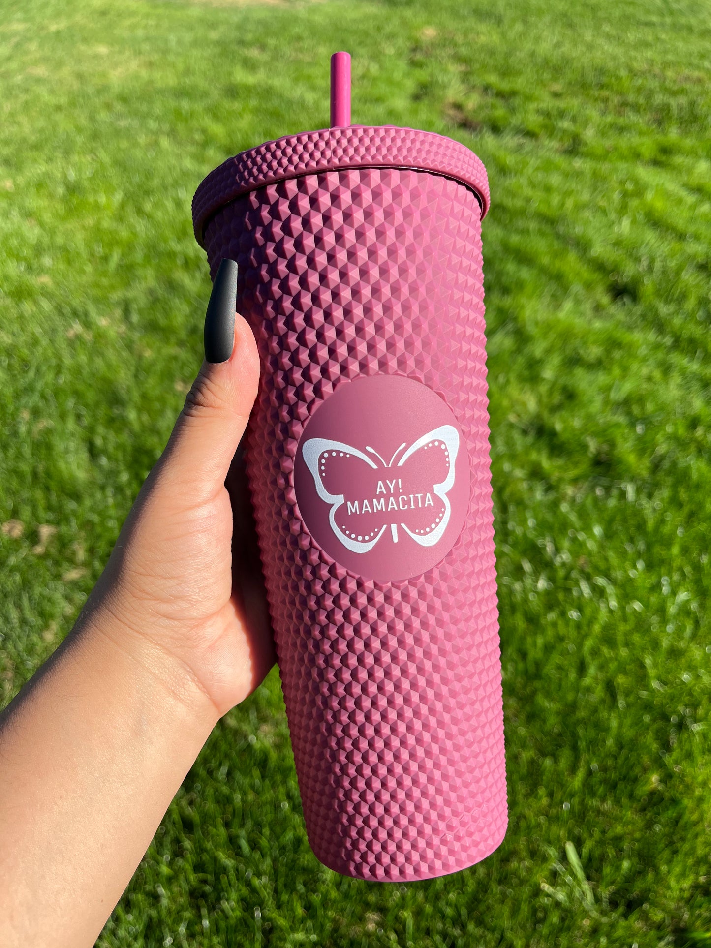 Plum Matte Studded Tumbler